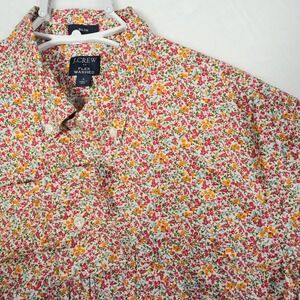 J‎ Crew Slim Fit Floral Print Long Sleeve Button Shirt Men's Large Flex Washed